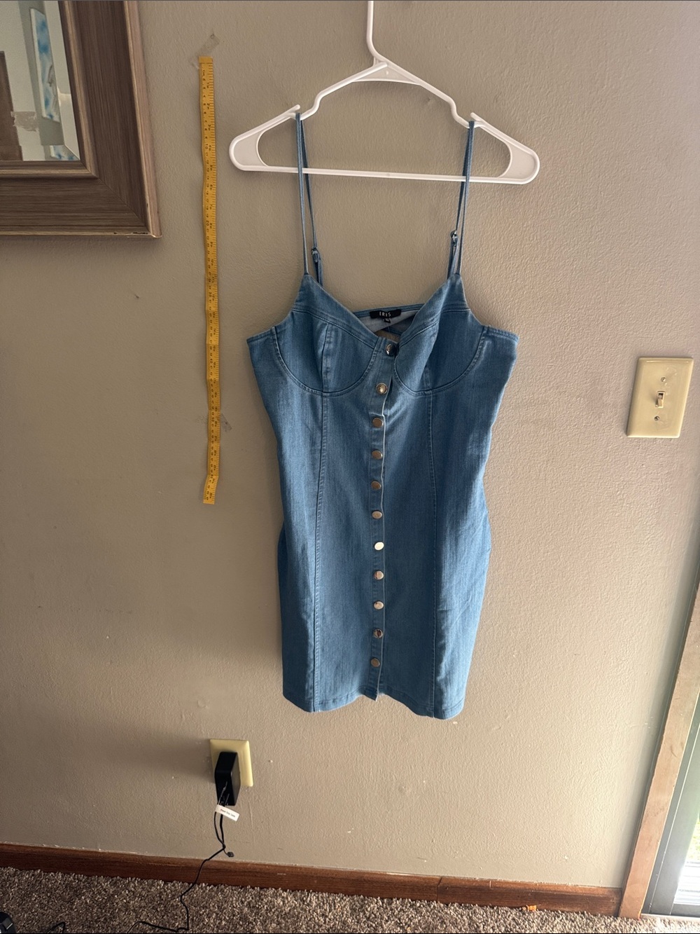 iris Light Blue Denim Button-Front Cami